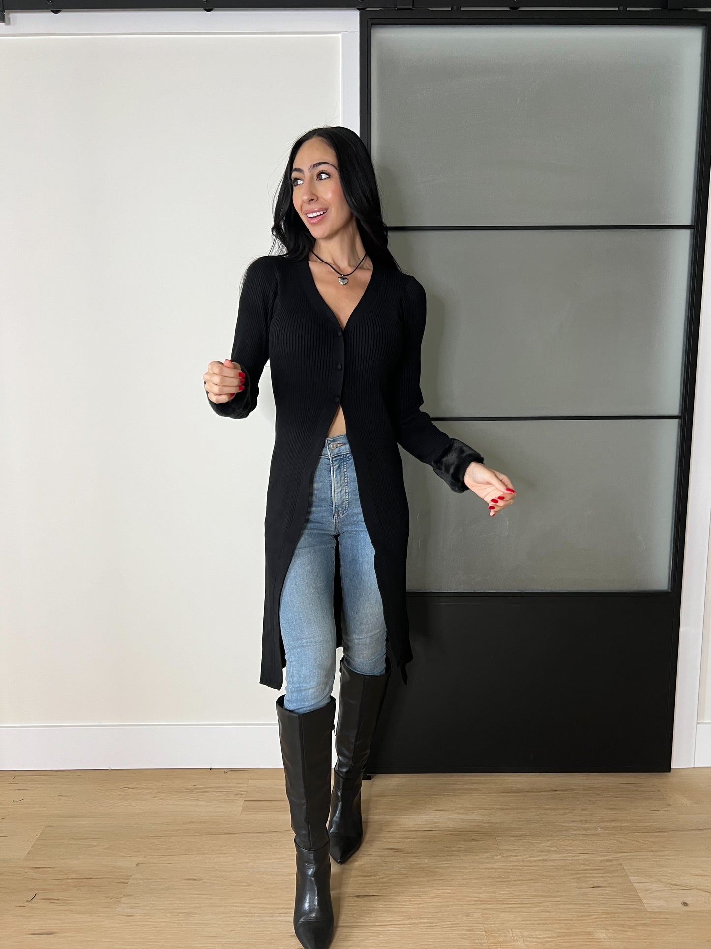 Nova Faux Fur Cuffed Cardigan