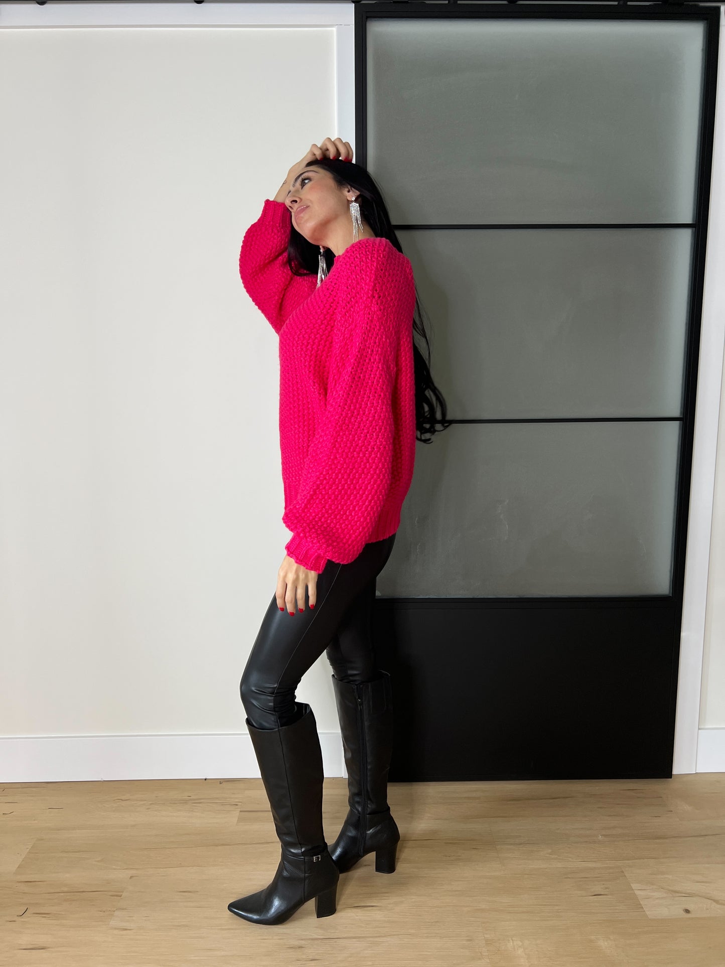 Rissa Sweater- Hot Pink