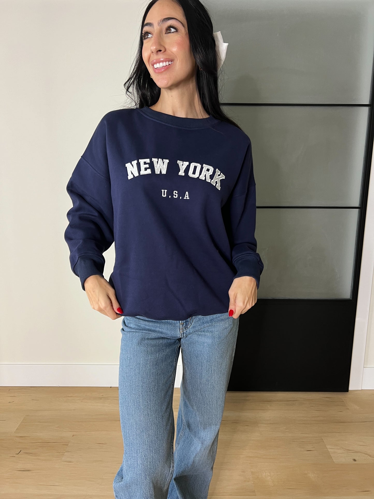 "New York" Embroidered Crewneck