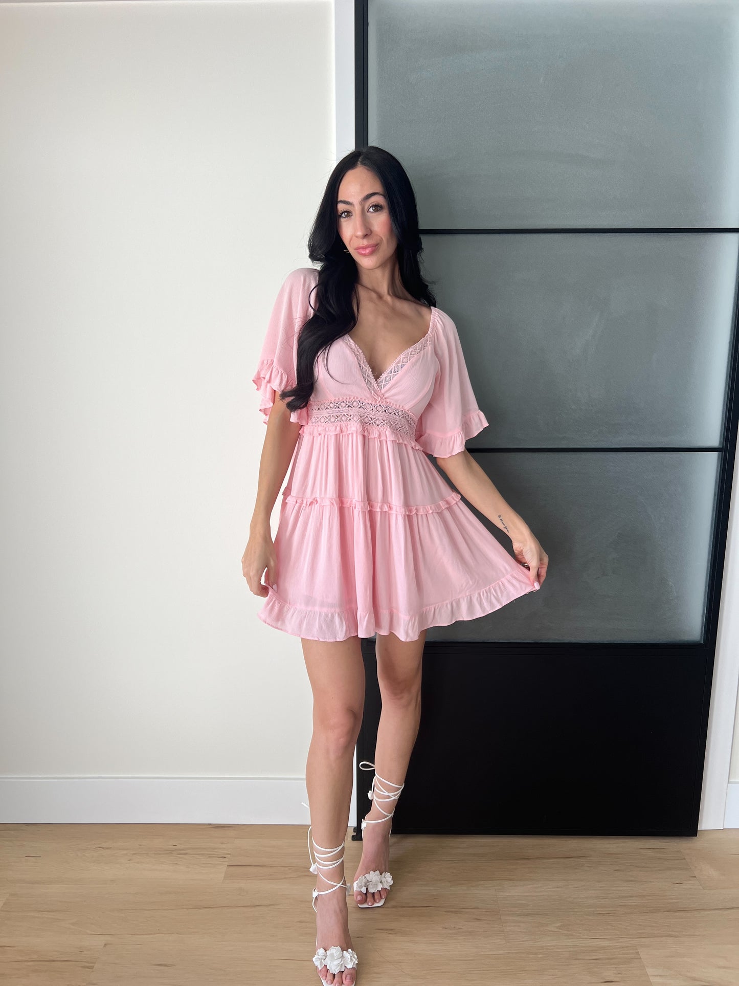 Spring Fling Mini Dress- Pink