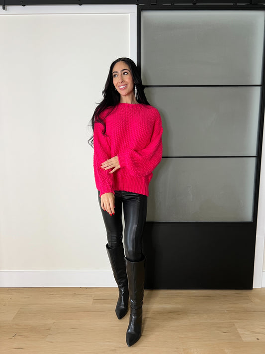 Rissa Sweater- Hot Pink