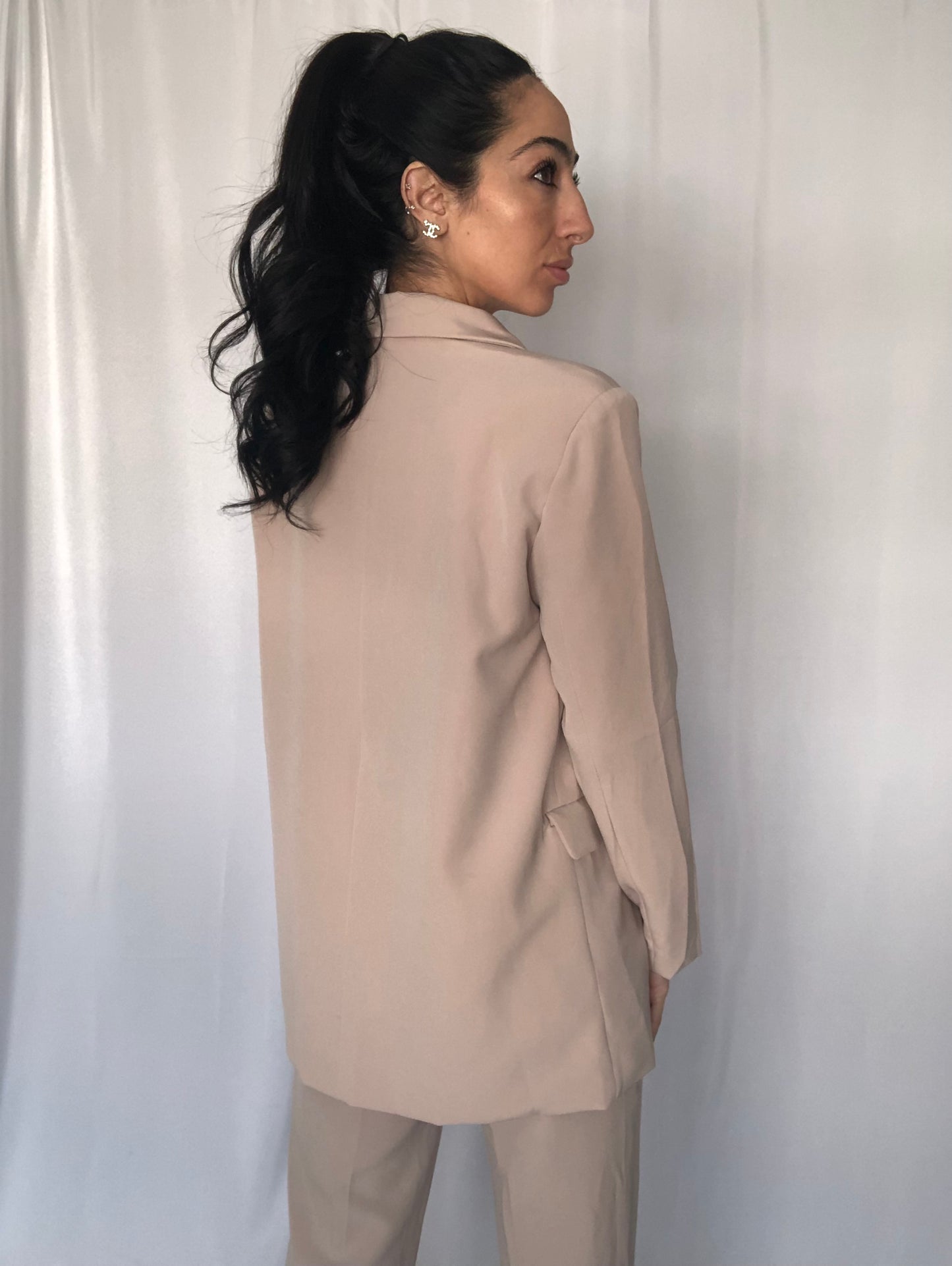 Fashionably Late Neutral Blazer-FINAL SALE