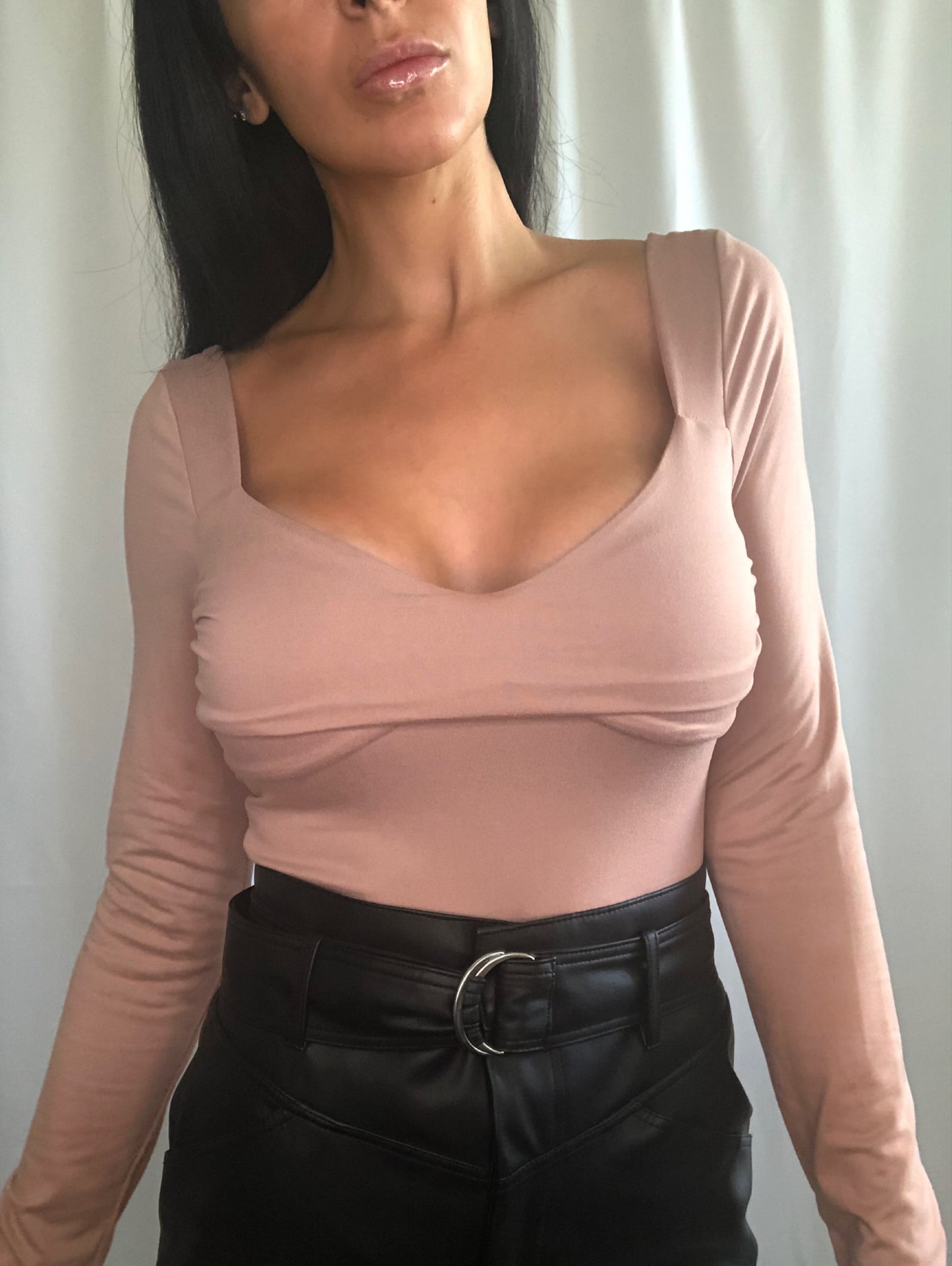 Mauve Long Sleeve Bodysuit-FINAL SALE