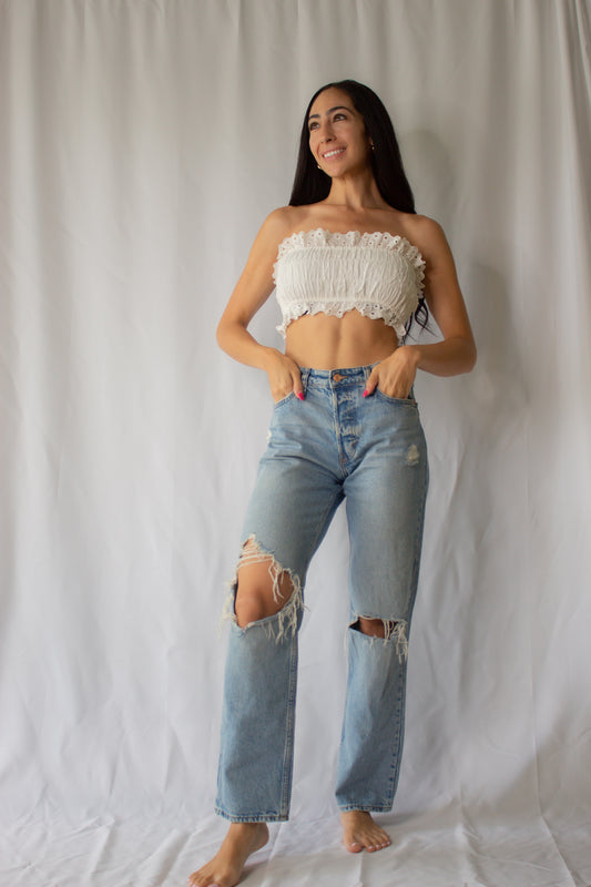 White Lace Tube Top-FINAL SALE