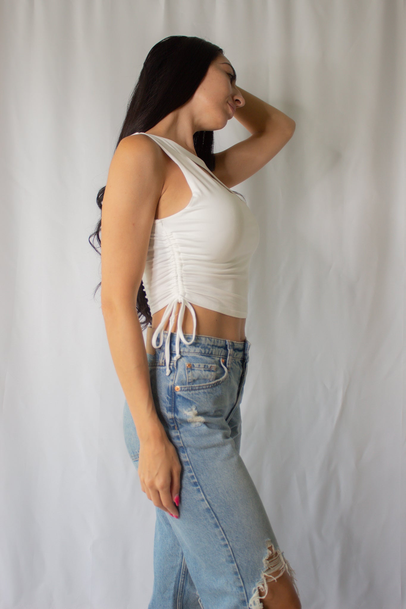 Cut-out White Tank-FINAL SALE