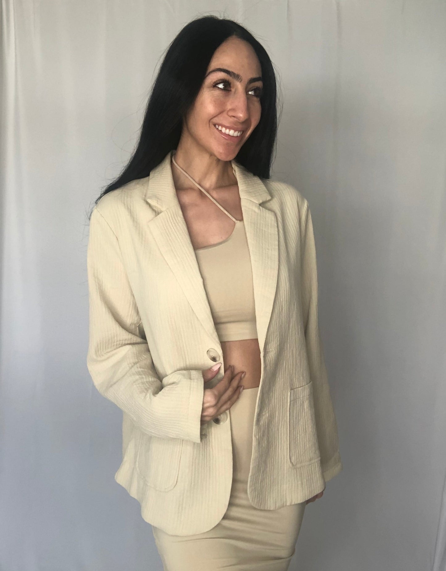 Easy Going Linen Blazer-FINAL SALE