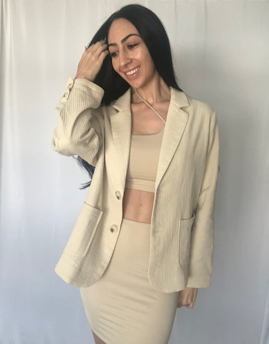 Easy Going Linen Blazer-FINAL SALE