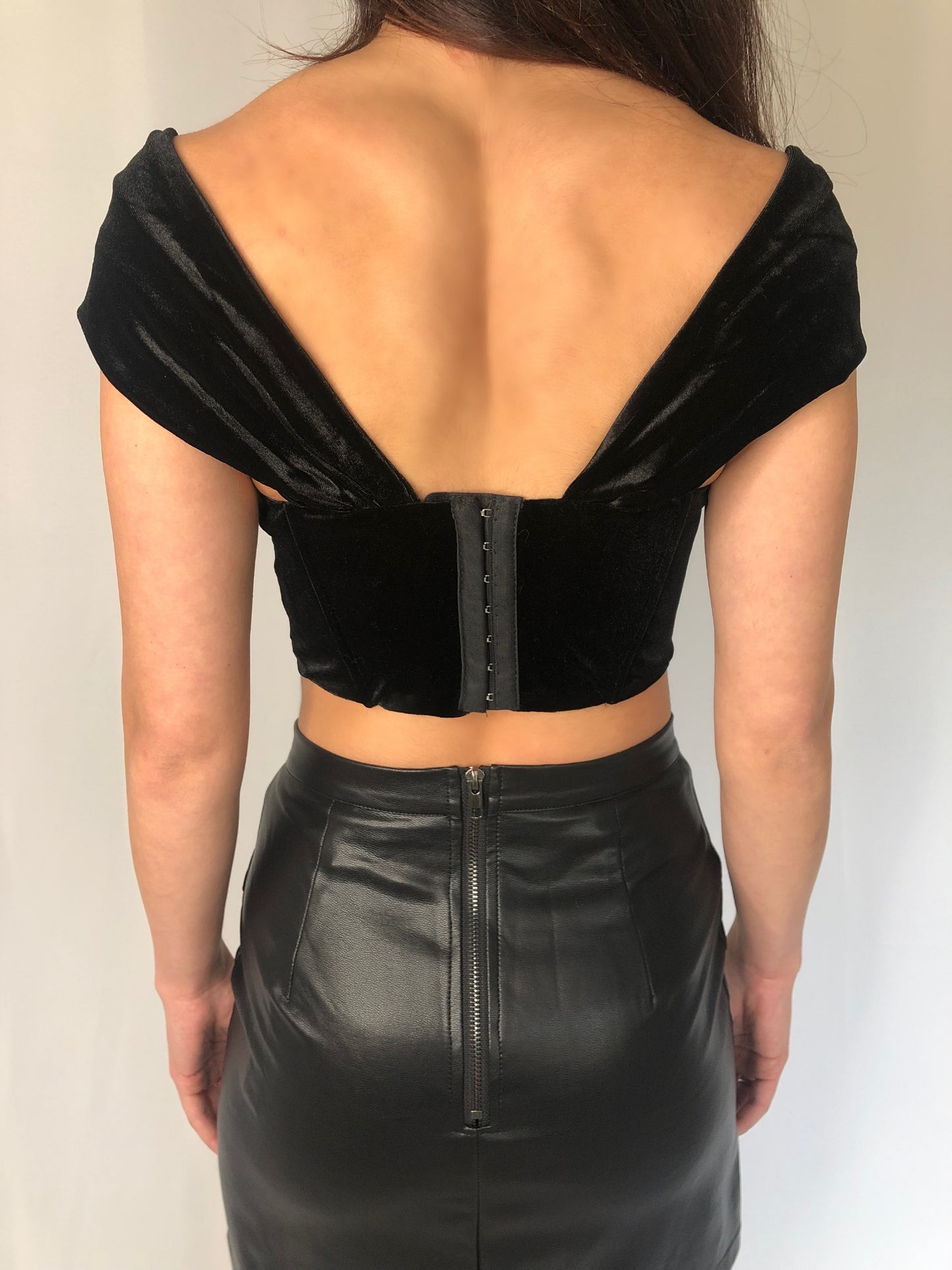 Sweetheart Velvet Bustier Corset-FINAL SALE