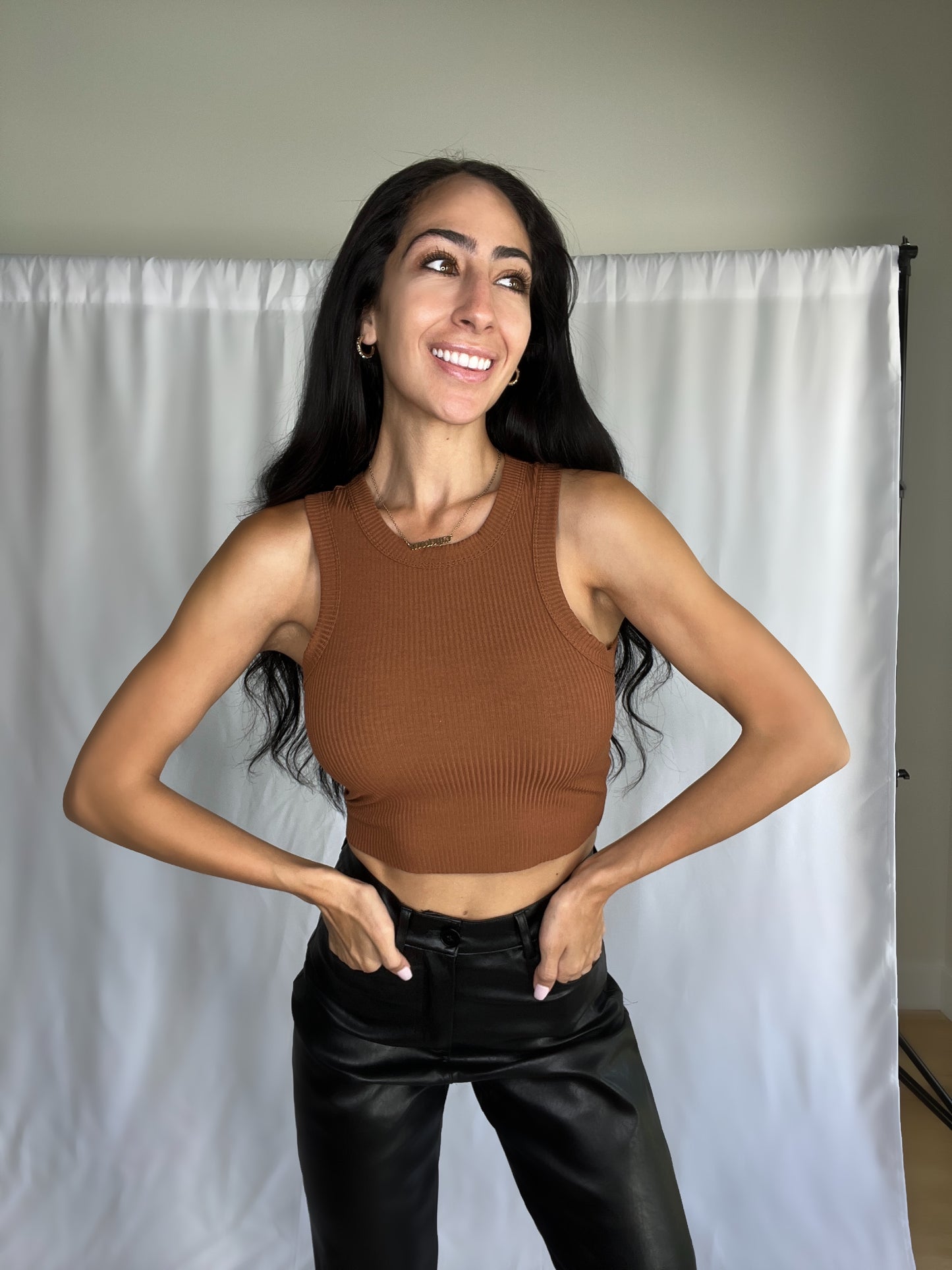 Copper Tone Crop Top-FINAL SALE