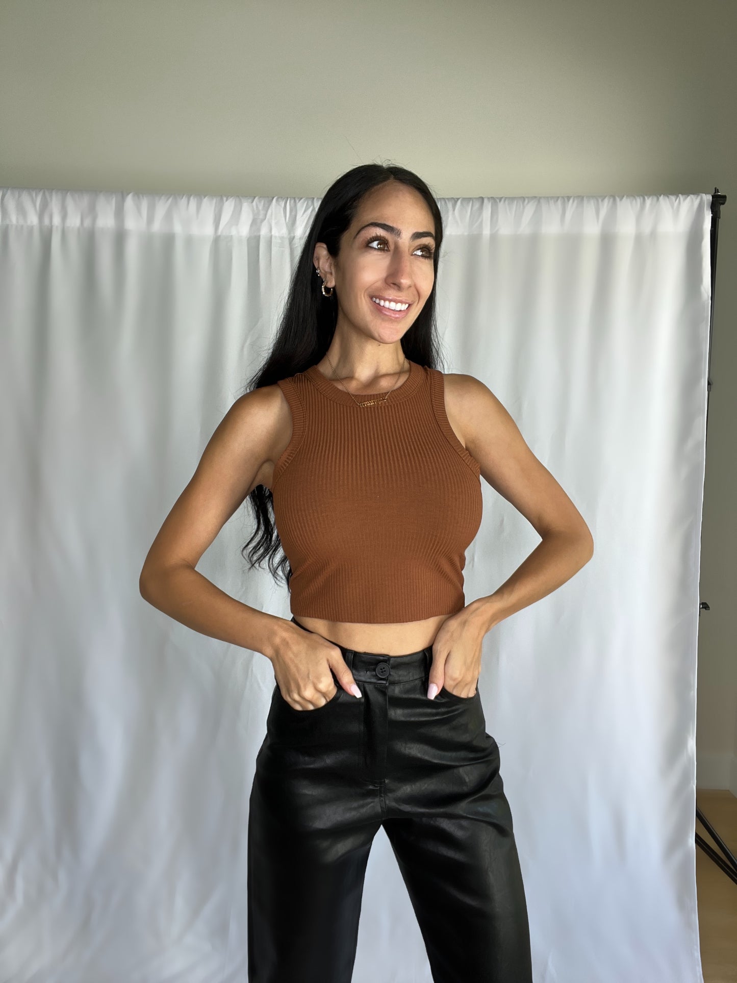 Copper Tone Crop Top-FINAL SALE