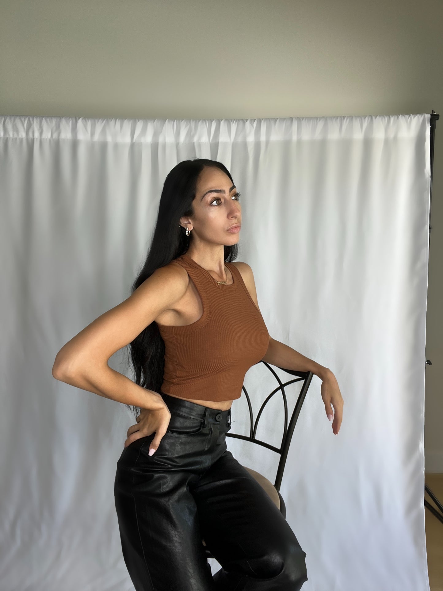 Copper Tone Crop Top-FINAL SALE